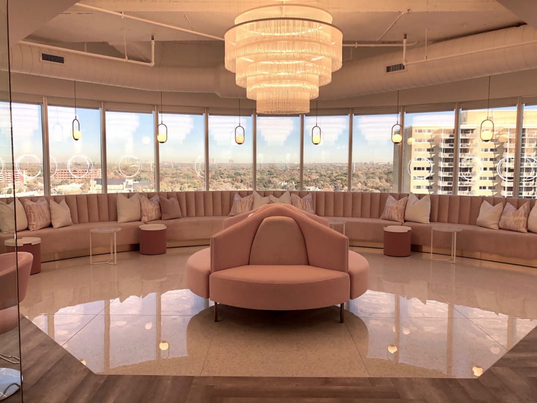 beauty bio headquarters pink office furniture