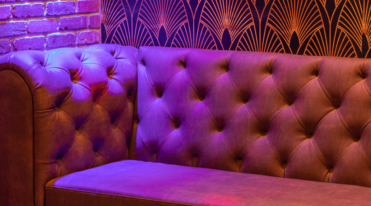 commercial diamond-tufted sofa